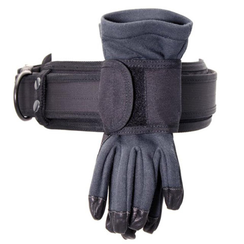 Weight: 40 g Dimensions: L= 10, W= 9 & D=2-4 Fits in: Gloves and disposable gloves Fits on: The equipment belt and all other plattforms Features: A versitile glove holder for 2 pairs of surgical gloves or one pair of normal gloves 2 inside compartments for disposable gloves Fits most gloves vertically or horisontally Verticall leaves more space for other things on the belt There i exposed rubber on the inside of the holder to prevent the gloves from slipping out of the holder Velcro attachment system makes it possible to attach the pouch on any equipment vest or belt It is attached on the belt with the velcro bands on the back of the pouch You can attach the holder without removing the pouches from the belt
