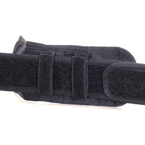 Weight: 40 g Dimensions: L= 10, W= 9 & D=2-4 Fits in: Gloves and disposable gloves Fits on: The equipment belt and all other plattforms Features: A versitile glove holder for 2 pairs of surgical gloves or one pair of normal gloves 2 inside compartments for disposable gloves Fits most gloves vertically or horisontally Verticall leaves more space for other things on the belt There i exposed rubber on the inside of the holder to prevent the gloves from slipping out of the holder Velcro attachment system makes it possible to attach the pouch on any equipment vest or belt It is attached on the belt with the velcro bands on the back of the pouch You can attach the holder without removing the pouches from the belt
