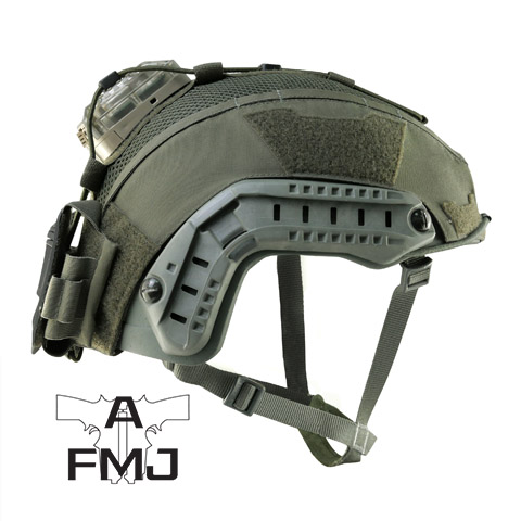 Tactical Mesh Helmet Cover/NVG Battery Pouch+Bungee for Maritime FAST SF Helmet 