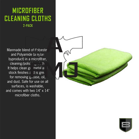 Breakthrough Clean Technologies Microfiber Cleaning Cloth, 14" Square, 2-Pack, Green