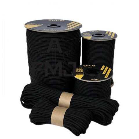 EDCX Paracord 550 Type III - Black #016 - 30m