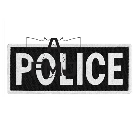 Condor Outdoor Police Patch 5x2" - White/Black