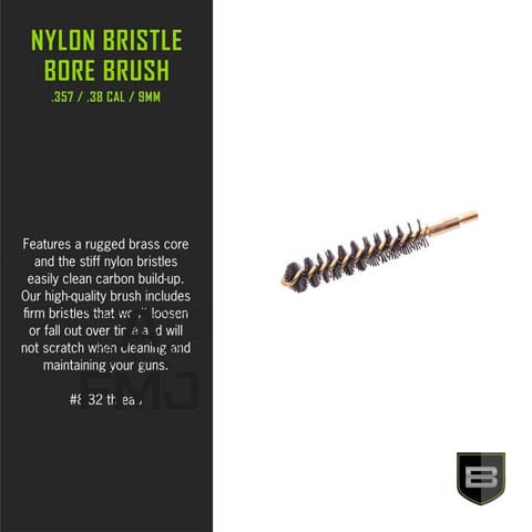 Breakthrough Clean Technologies Nylon Bristle Bore Brush 357 - .38 Caliber & 9mm Brass Core