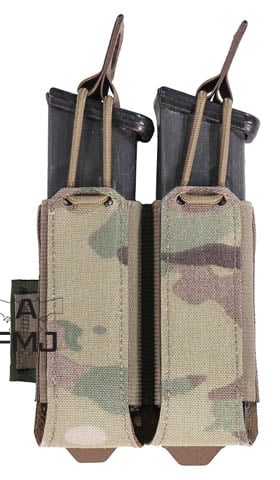 Warrior Laser Cut Double Bungee Pistol Pouch MultiCam