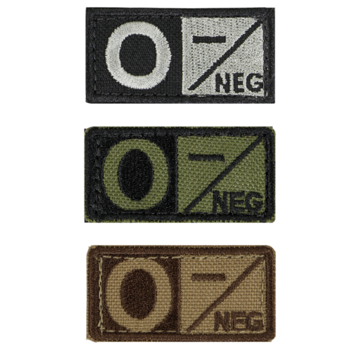 Condor Blood Type Patch O Negative - Zwart / Groen / Coyote