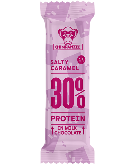 Chimpanzee Protein 30 Salty Caramel — proteïnereep met melkchocolade, 50g