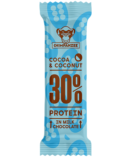 Chimpanzee Protein 30 Cocoa & Coconut — proteïnereep met melkchocolade, 50g