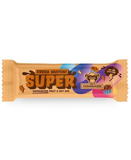 Chimpanzee SUPER Bar Cocoa Muffin — 100mg Cafeïne, glutenvrij, biologisch