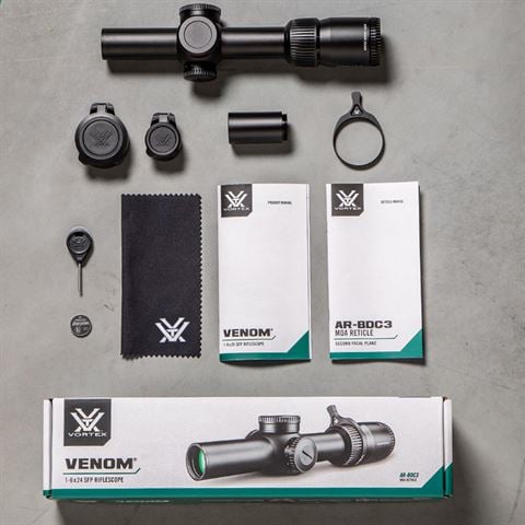 Vortex Venom 1-6x24 SFP Richtkijker, AR-BDC3 Dradenkruis (MOA)