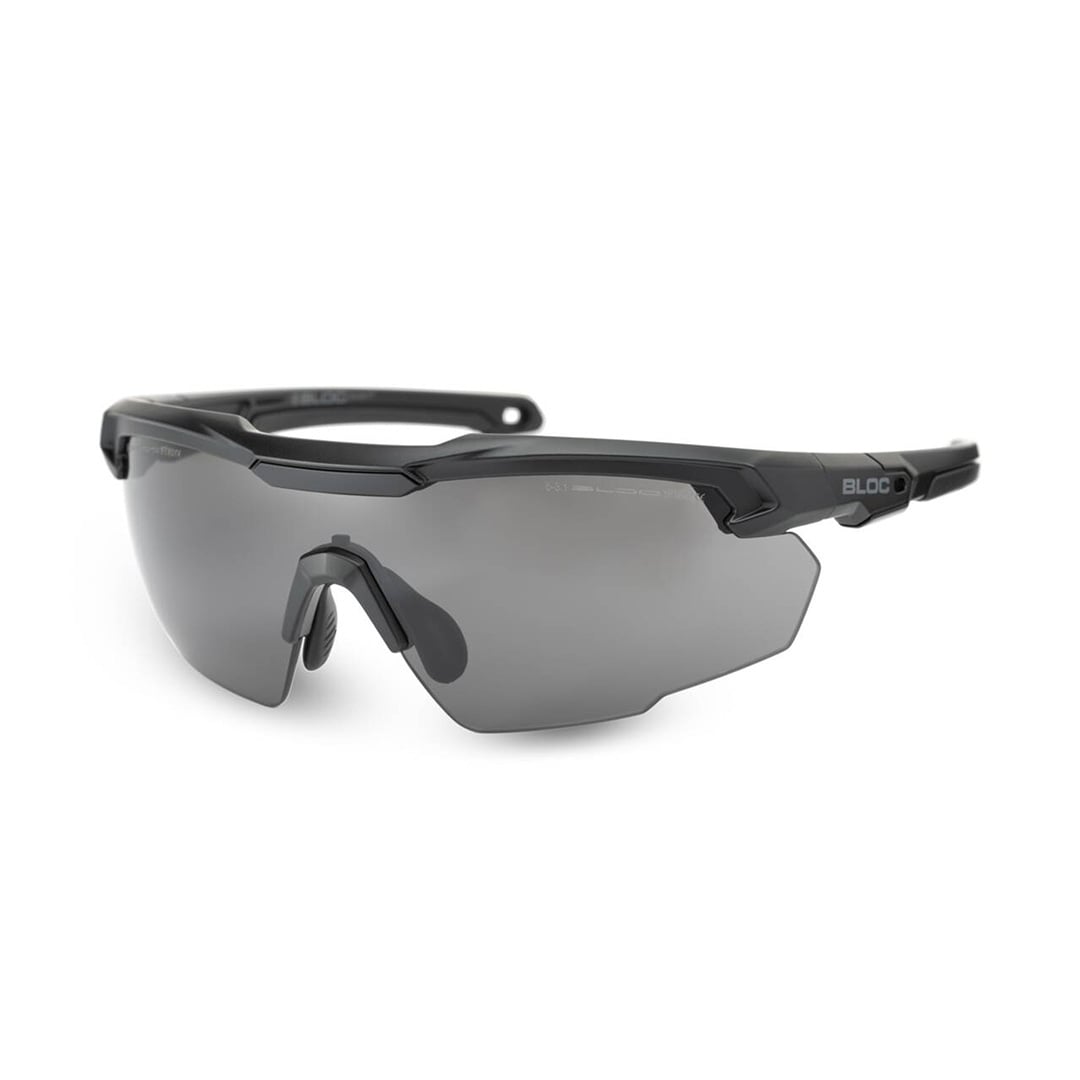 BLOC Tactical BOLT Bril Rookgrijs zijaanzicht